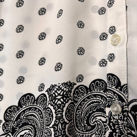 Express Blouse Womens SZ XS The Portifino Shirt Floral Paisley Sleeveless Travel - Picture 5 of 15